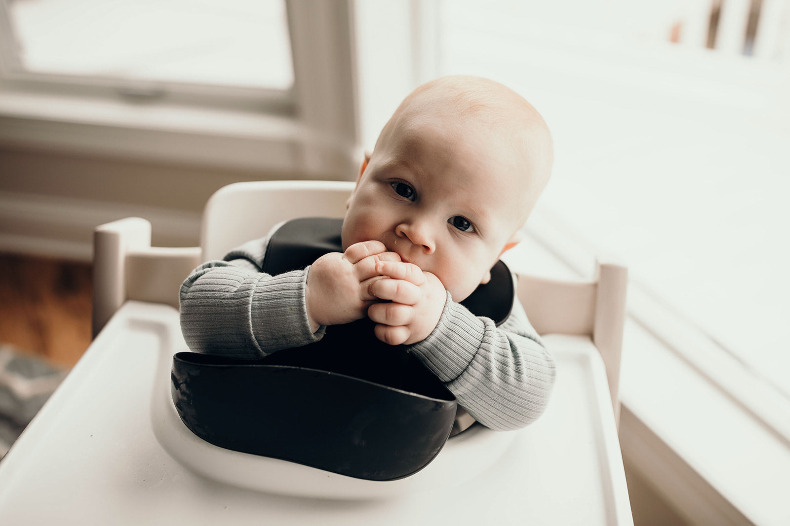 Three Little Tots Sailor Blue Silicone Bib with Crumb Catcher, fifth additional photo