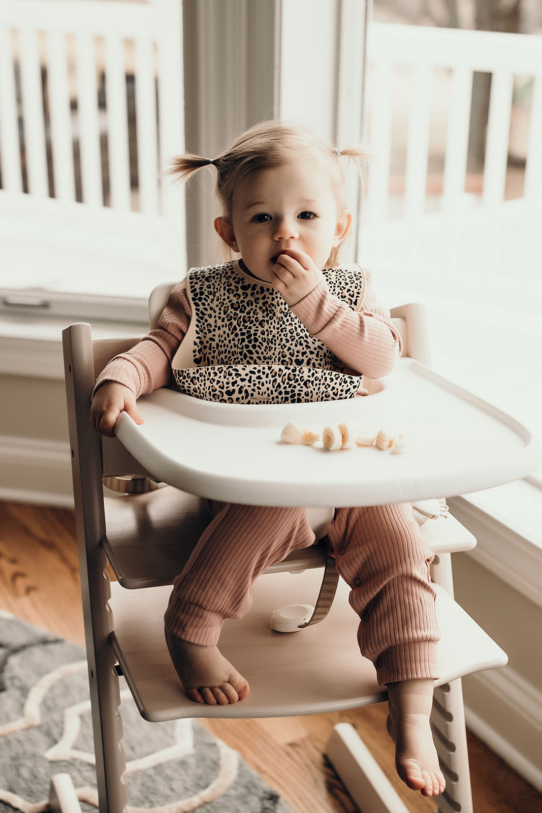 Three Little Tots Leopard Silicone Baby Bib, second additional photo