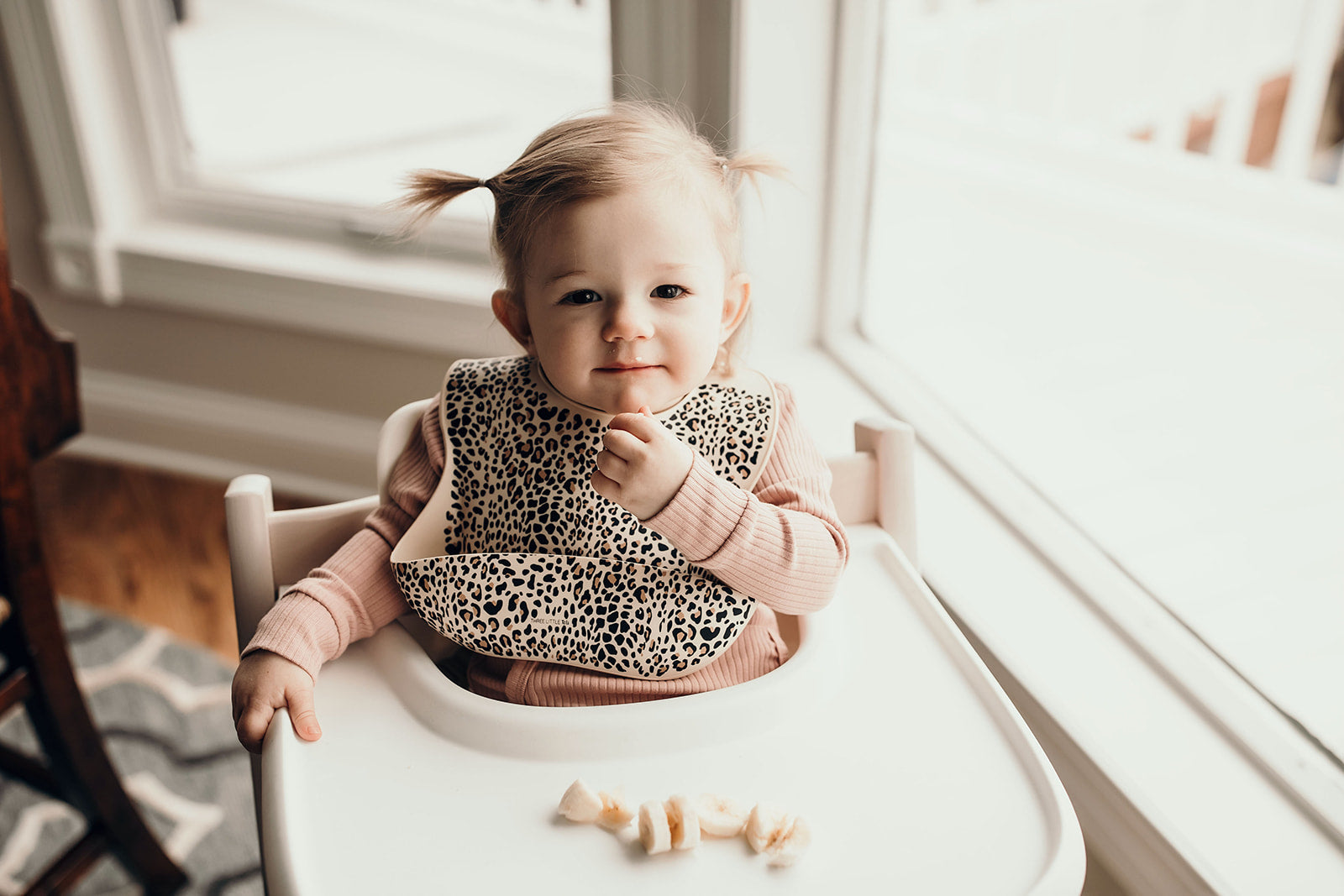 Three Little Tots Leopard Silicone Baby Bib, third additional photo