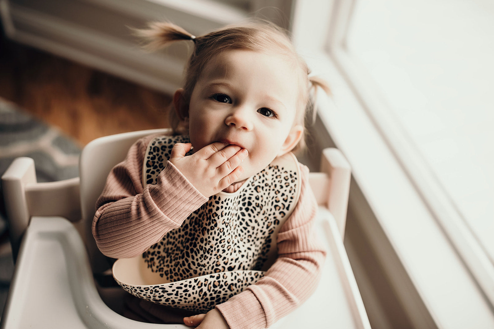 Three Little Tots Leopard Silicone Baby Bib, seventh additional photo