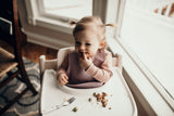 Lilac Silicone Bib with Crumb Catcher