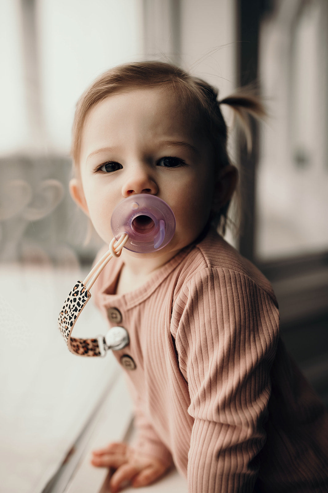 Leopard Silicone Pacifier Clip