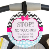 girl No touching baby sign for a car seat or stroller