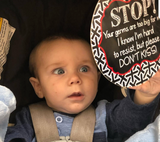 Three Little Tots No Kissing Car Seat Sign