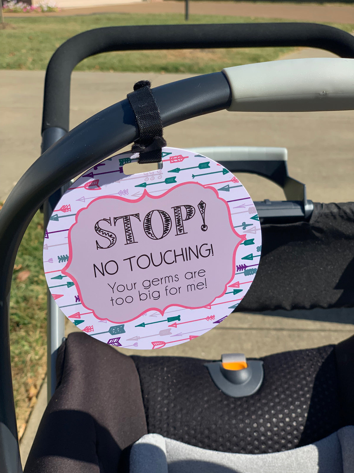 please don't touch newborn baby car seat stroller sign
