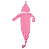 Luxuriously soft modal knotted baby gowns for newborn babies, offering comfort, easy diaper changes, and style.