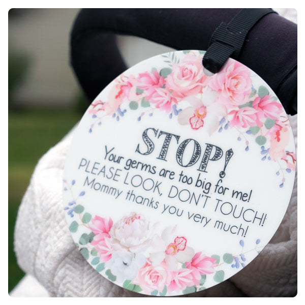 Keep your baby safe from germs! Attach these tags to strollers, car seats, or cribs for peace of mind.