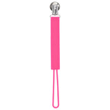 Durable 100% silicone pacifier clips with secure stainless steel clasp keep baby essentials off the ground and always accessible.v