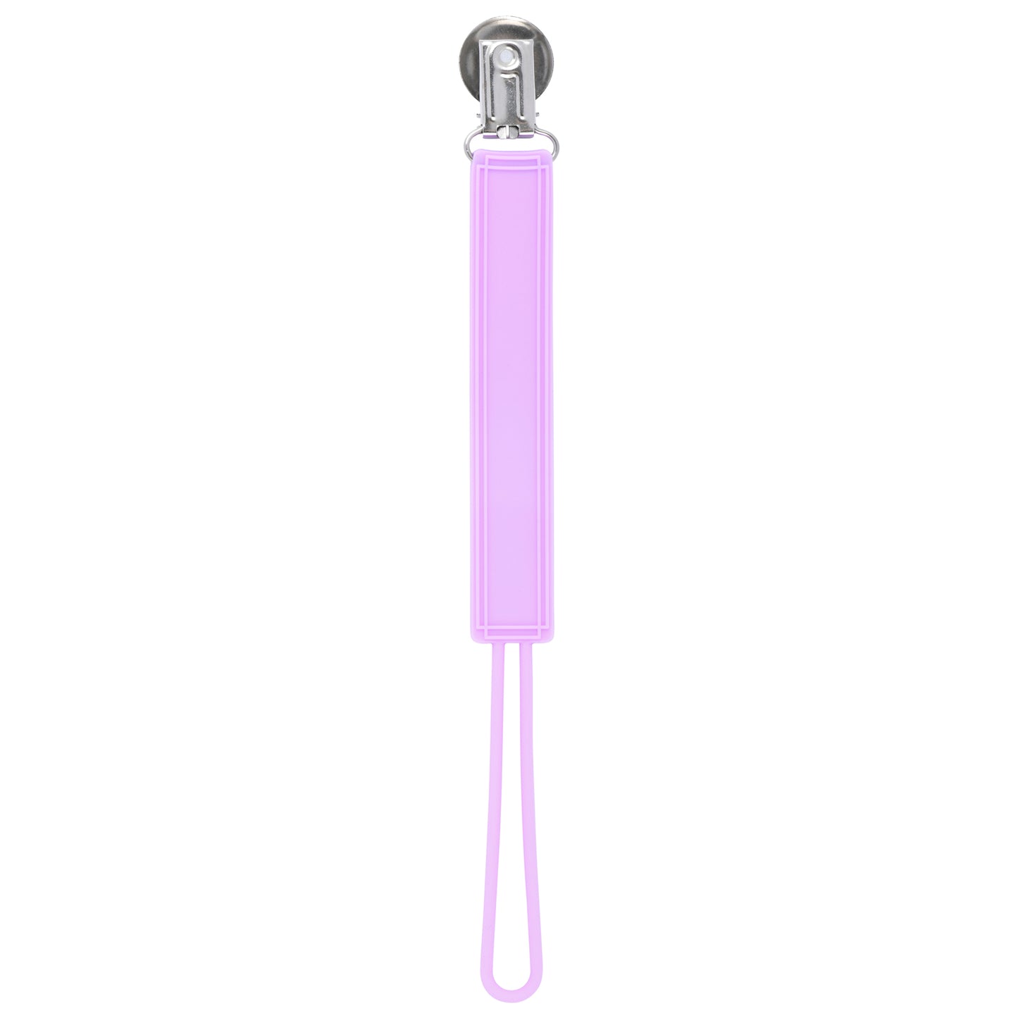 Durable 100% silicone pacifier clips with secure stainless steel clasp keep baby essentials off the ground and always accessible.