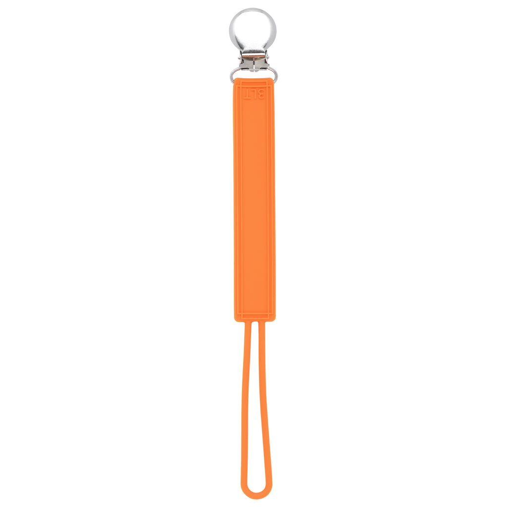 Classic Orange Silicone Pacifier Clip