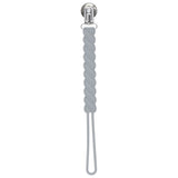 Three Little Tots All Silicone One Piece Gray Pacifier clip