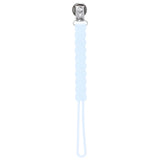 Three Little Tots All Silicone one piece design flexible blue pacifier clip 