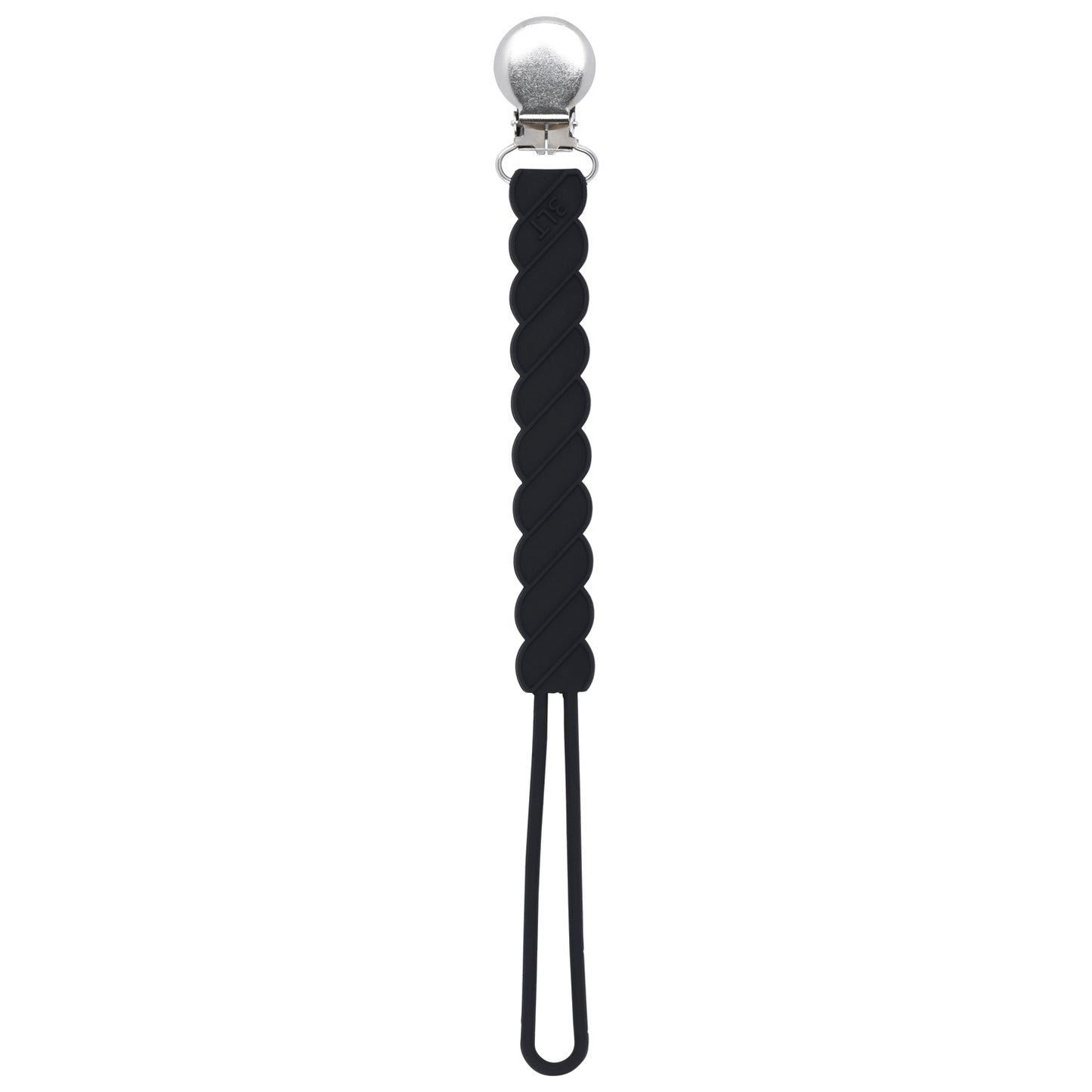 Three Little Tots All Silicone one piece design flexible black pacifier clip 