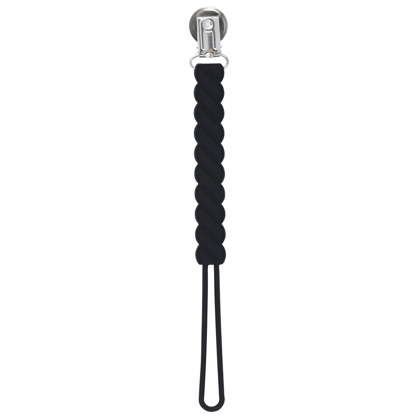 Three Little Tots All Silicone one piece design flexible black pacifier clip 