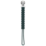 Three Little Tots Hunter Green All Silicone One Piece Pacifier clip. These paci clips are flexible and easy to clean