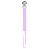 Three Little Tots Light purple all silicone one piece pacifier clip. These paci clips are flexible and easy to clean.