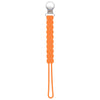 Three Little Tots Orange All silicone one piece pacifier clip. This paci clip is flexible and easy to clean.