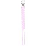 Three Little Tots Light Pink all silicone one piece pacifier clip. This paci clip is flexible and easy to clean.