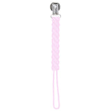 Three Little Tots Light Pink all silicone one piece pacifier clip. This paci clip is flexible and easy to clean.
