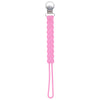 Three Little Tots Rose Pink all silicone one piece pacifier clip. This paci clip is flexible and easy to clean