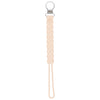 Three Little Tots Tan Neutral all silicone one piece pacifier clip. This paci clip is flexible and easy to wash.