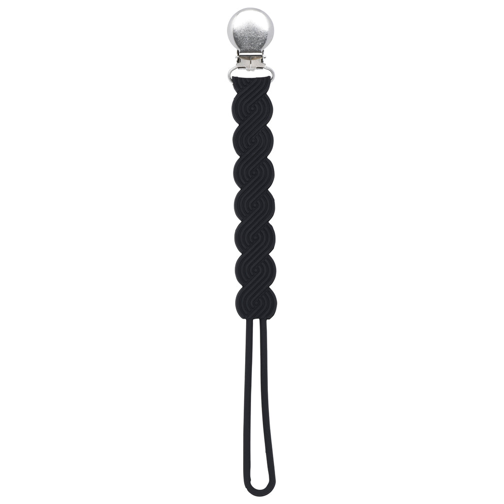 Waverly Black Silicone Pacifier Clip
