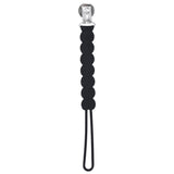 Three Little Tots Black all silicone pacifier clip. These one piece paci clip are flexible and easy to clean.