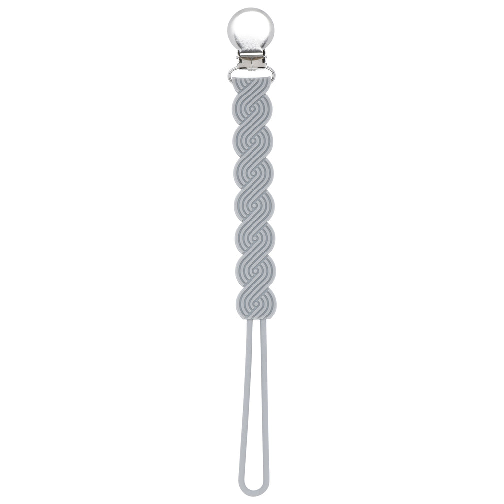 Waverly Gray Silicone Pacifier Clip