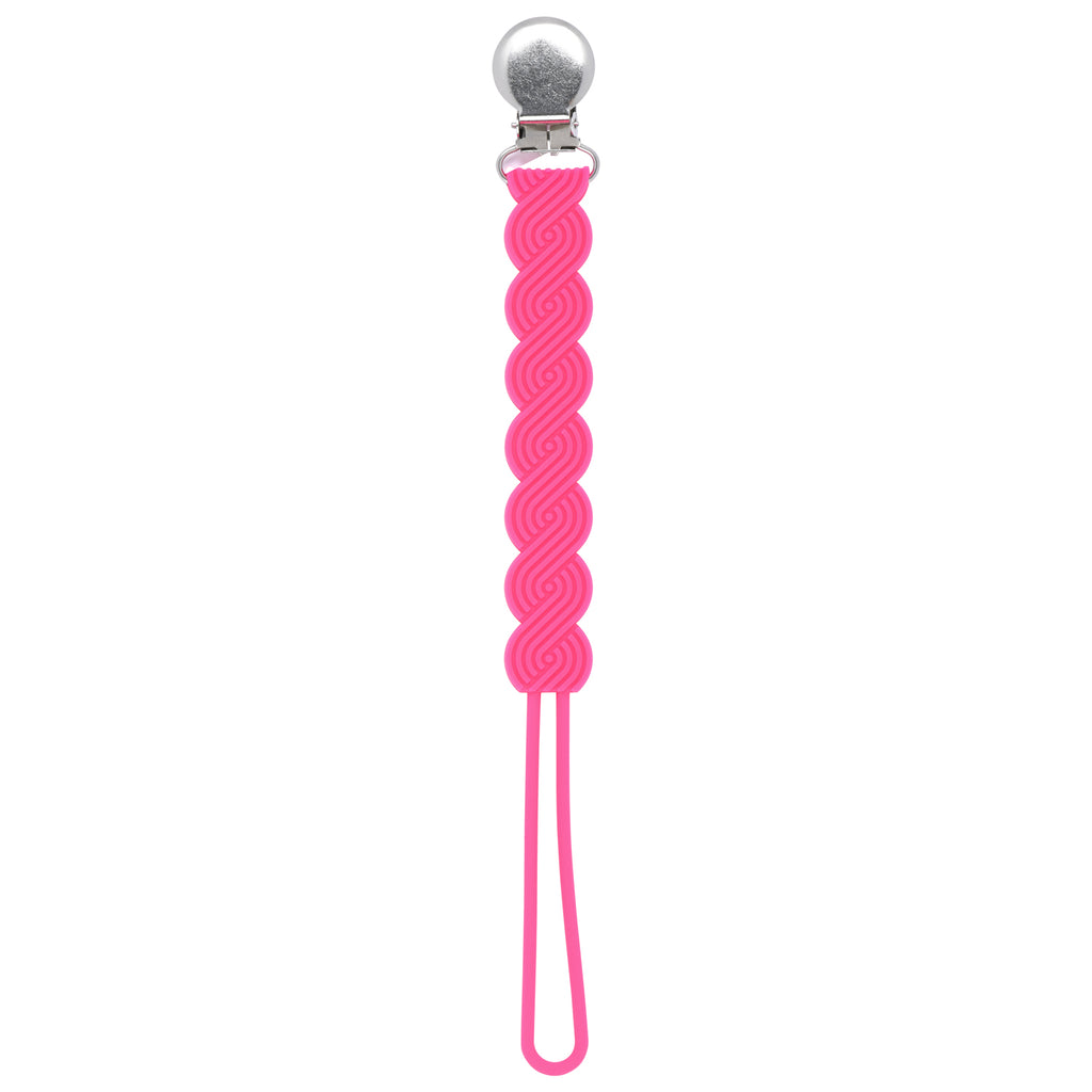 Waverly Hot Pink Silicone Pacifier Clip