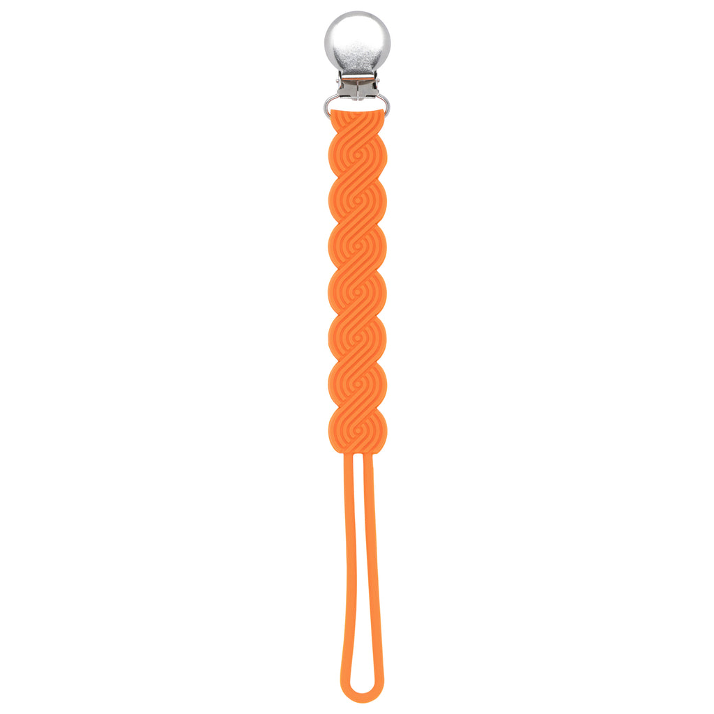 Waverly Orange Silicone Pacifier Clip