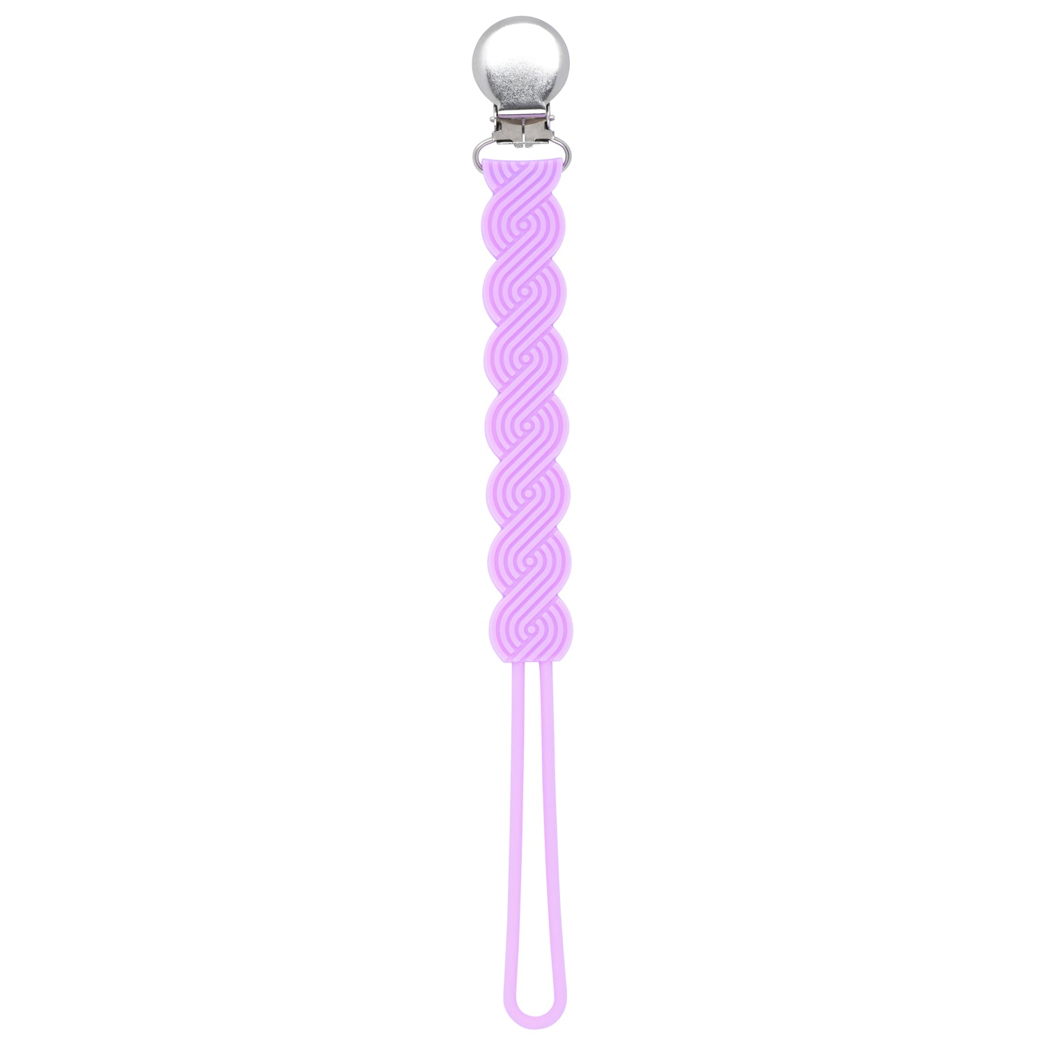 Waverly Lavender Purple All Silicone One Piece Pacifier Clip