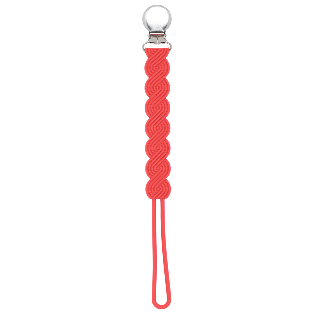 Waverly Red Silicone Pacifier Clip