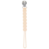 Three Little Tots Tan Neutral all silicone pacifier clip. This one piece paci clip is flexible and easy to clean.