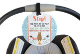 Tags 4 Tots Newborn baby boy woodlands car seat sign to not touch baby stroller