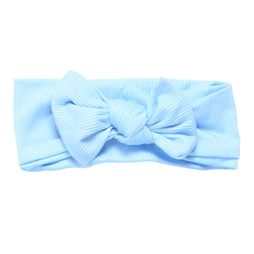 Ribbed Baby Blue Knotted Headband