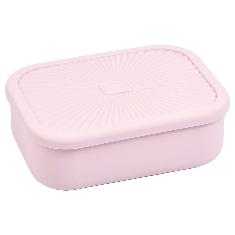 Ballet Pink Silicone Bento Box, perfect for kids and adults, keeps meals fresh and organized on-the-go.