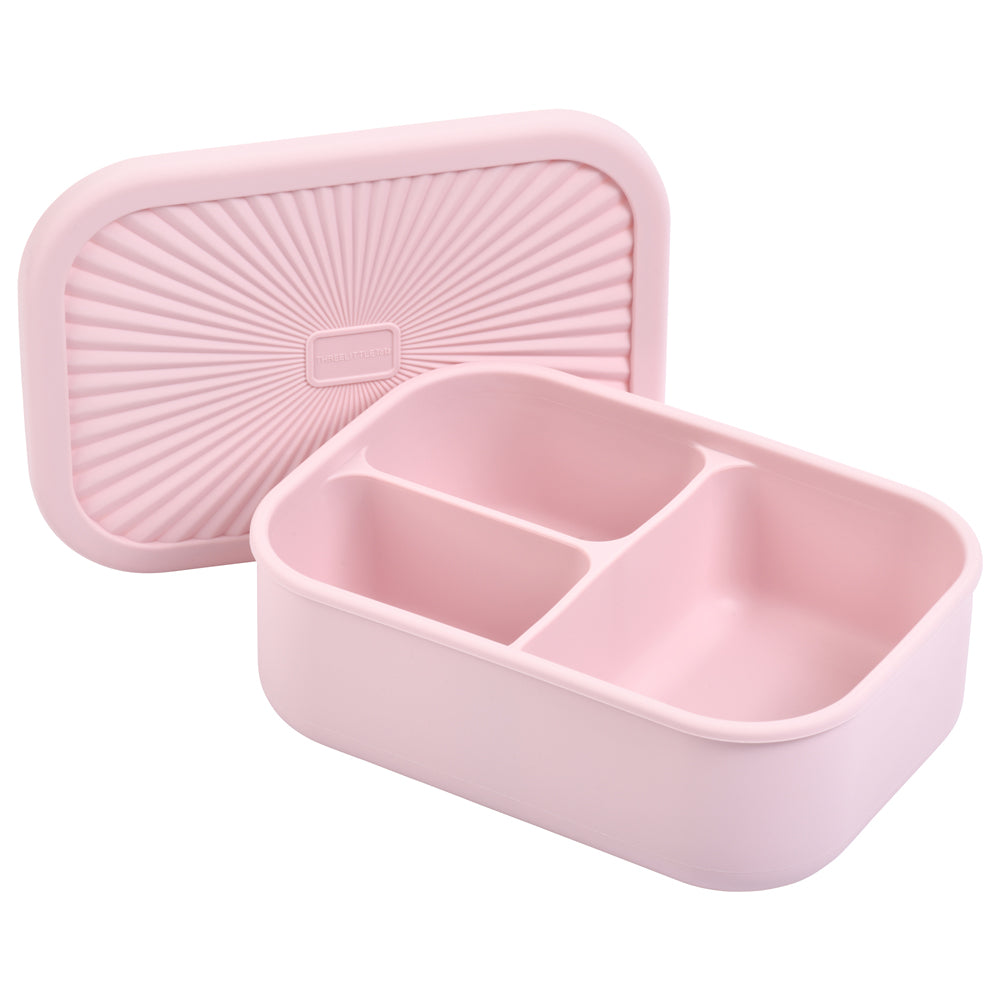 Ballet Pink Silicone Bento Box, perfect for kids and adults, keeps meals fresh and organized on-the-go.