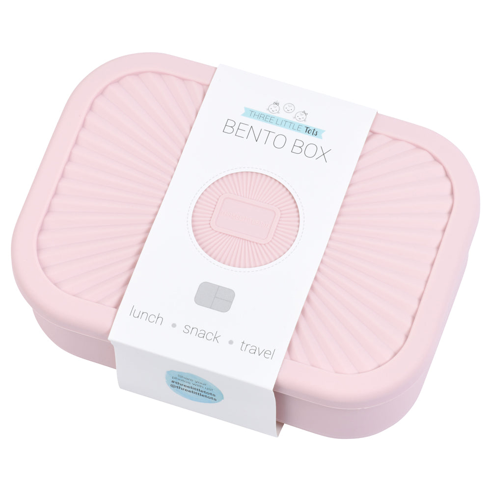Ballet Pink Silicone Bento Box, perfect for kids and adults, keeps meals fresh and organized on-the-go.