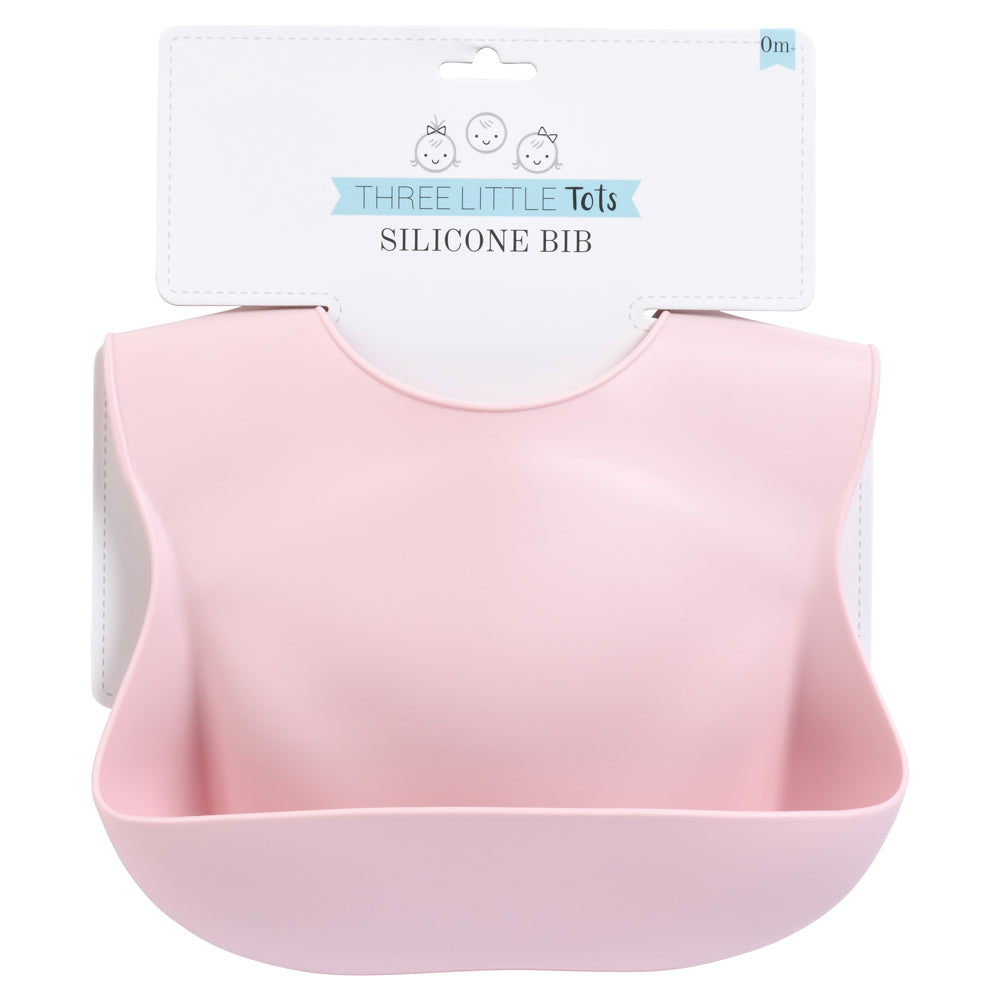 Ballet Pink Silicone Bibs by Three Little Tots keep your child stylish and clean with BPA-free silicone.