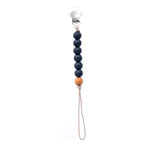 Keep your baby's pacifier secure and stylish with the Three Little Tots Black Silicone Beaded Pacifier Clip Holder.
