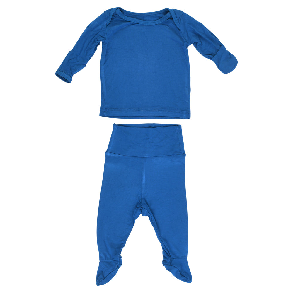 Newborn ultra soft pajamas with footies and fold over mittens