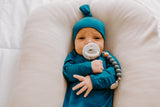 Newborn baby knotted gown in a dockatot