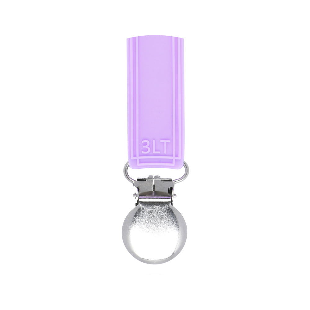 Durable 100% silicone pacifier clips with secure stainless steel clasp keep baby essentials off the ground and always accessible.