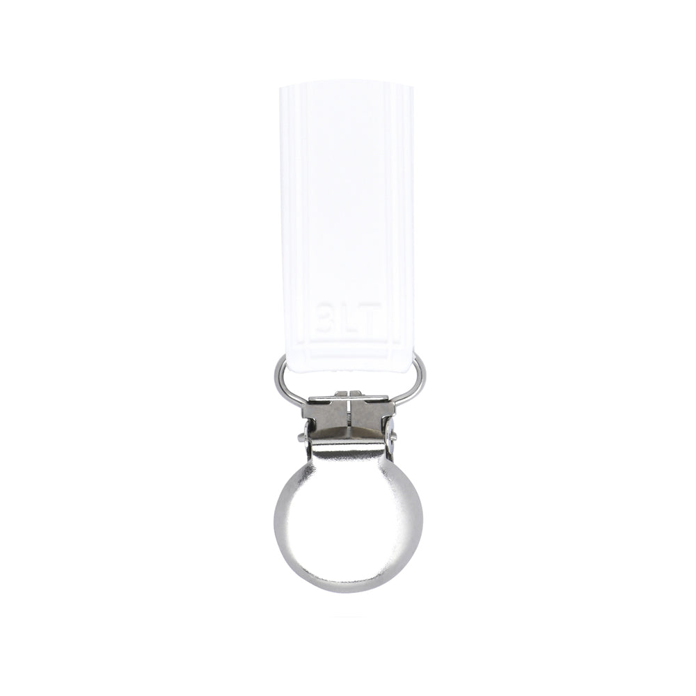 Durable 100% silicone pacifier clips with secure stainless steel clasp keep baby essentials off the ground and always accessible.