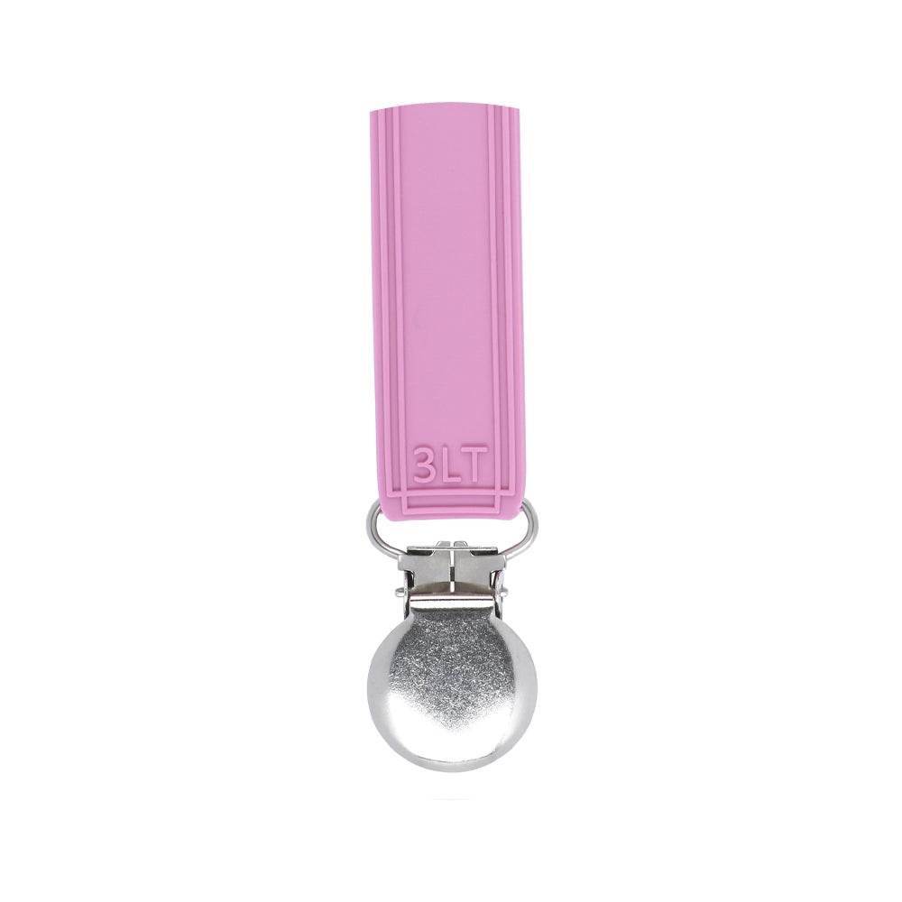 Versatile silicone pacifier clips keep pacifiers, teethers, and toys secure, clean, and within reach, ensuring peace of mind.
