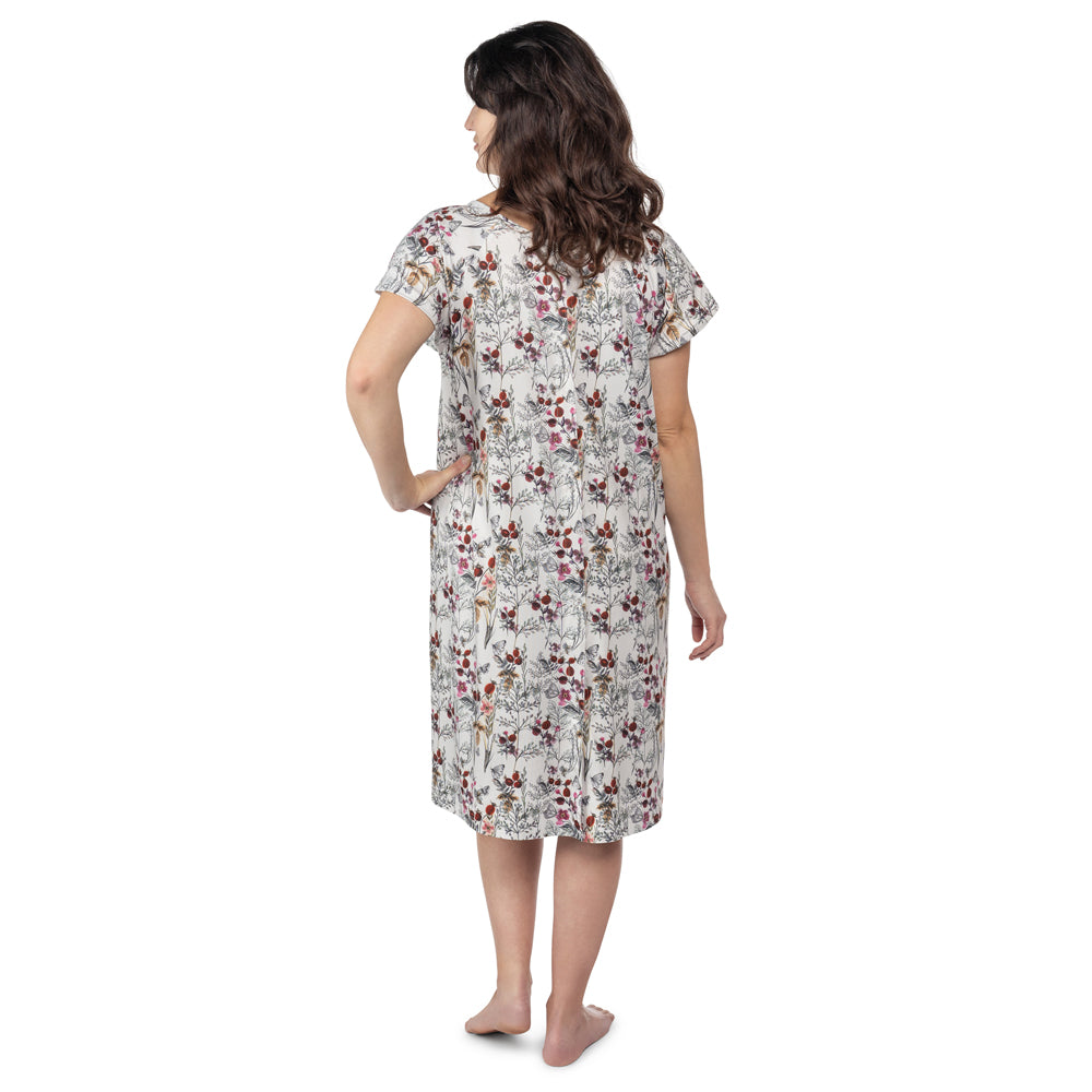 Three Little Tots Floral Mommy Labor and Delivery Nursing Hospital Gown, fourth additional photo