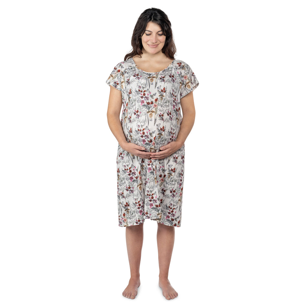 Three Little Tots Floral Mommy Labor and Delivery Nursing Hospital Gown, second additional photo