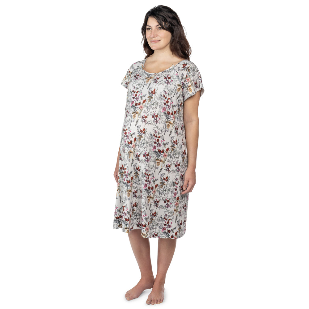 Three Little Tots Floral Mommy Labor and Delivery Nursing Hospital Gown, fifth additional photo