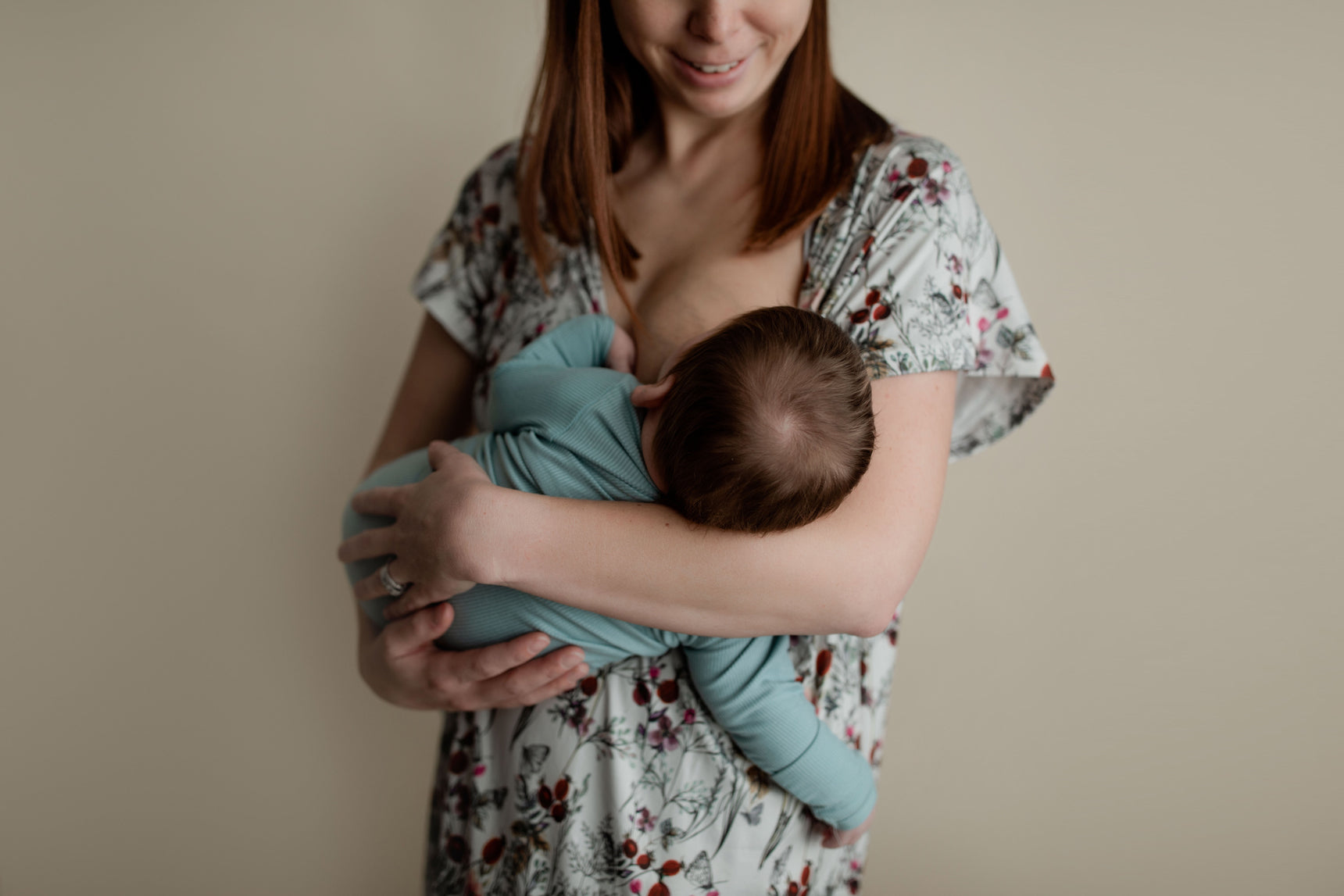 Three Little Tots Plus Size Floral Mommy Labor and Delivery Nursing Gown, extra product detail