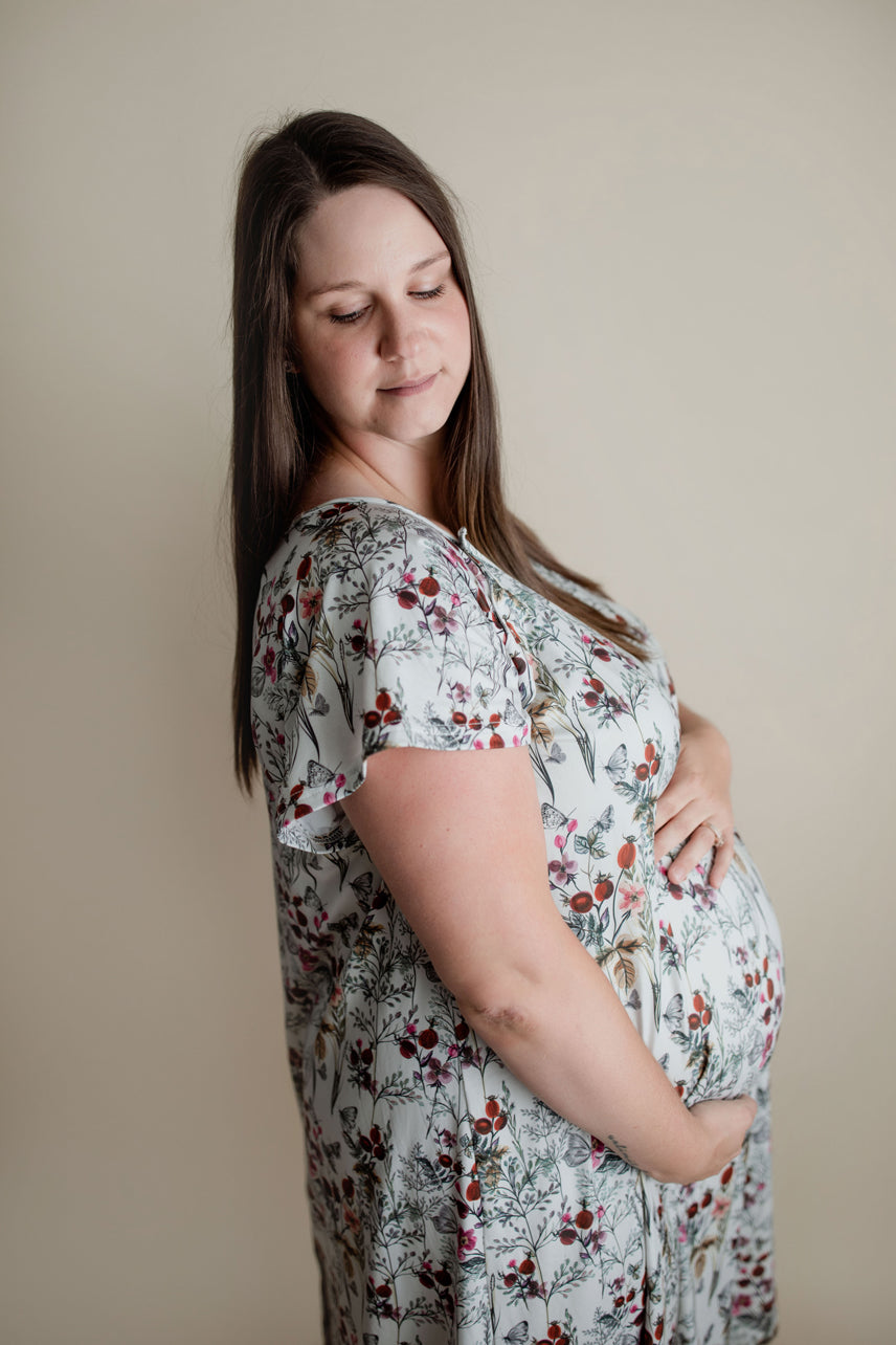 Floral Mommy Labor and Delivery Nursing Hospital Gown